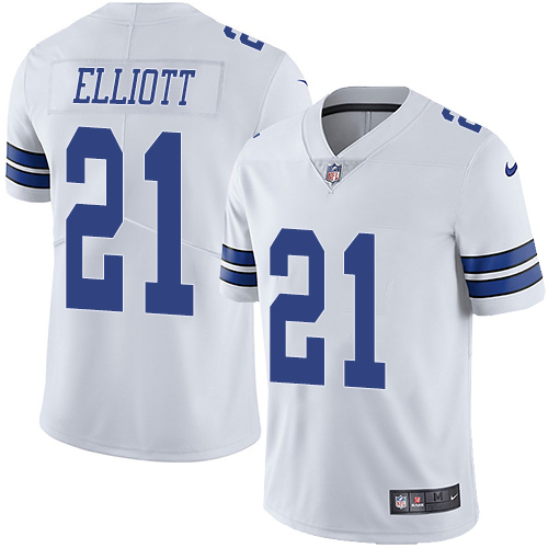 Cowboys #21 Ezekiel Elliott White Youth Stitched Vapor Untouchable Limited Jersey