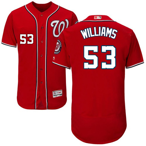 Washington Nationals #53 Austen Williams Red Flexbase Authentic Collection Stitched Jersey Men's