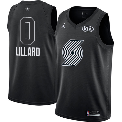 Portland Trail Blazers #0 Damian Lillard Black Youth Jordan Swingman 2018 All-Star Game Jersey Youth