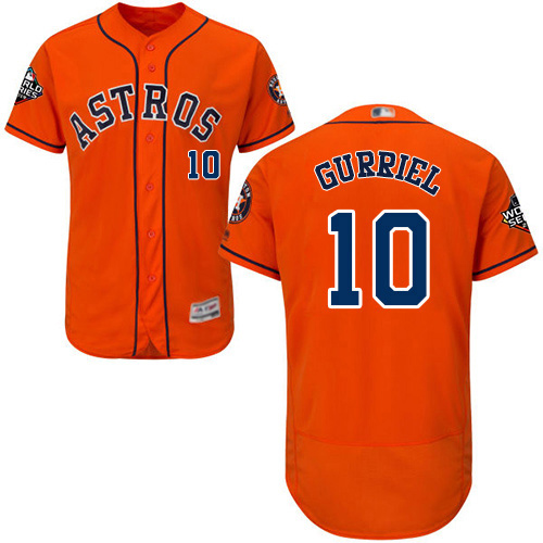 Houston Astros #10 Yuli Gurriel Orange Flexbase Authentic Collection 2019 World Series Bound Stitched Jersey Men's