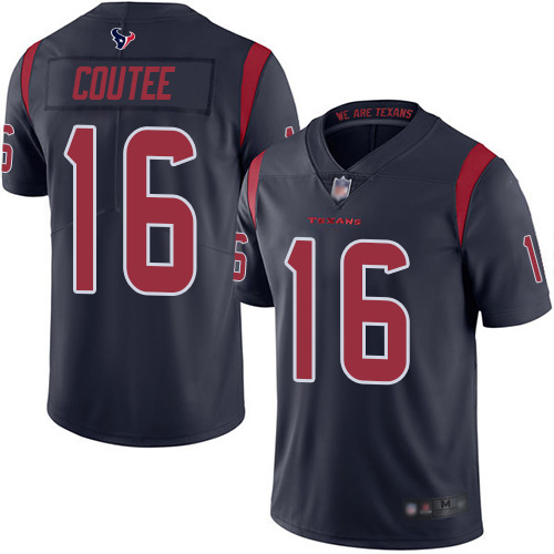 Houston Texans #16 Keke Coutee Navy Blue Men's Stitched Limited Rush Jersey Men's