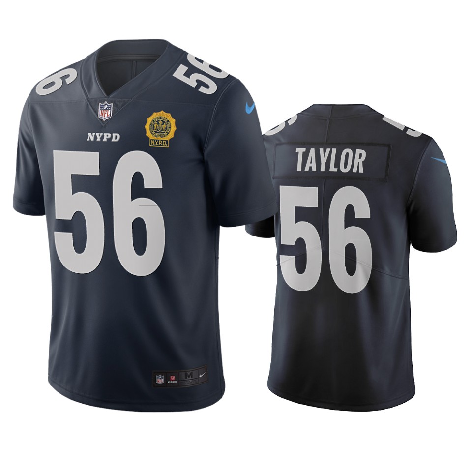 New York Giants #56 Lawrence Taylor Navy Vapor Limited City Edition Jersey