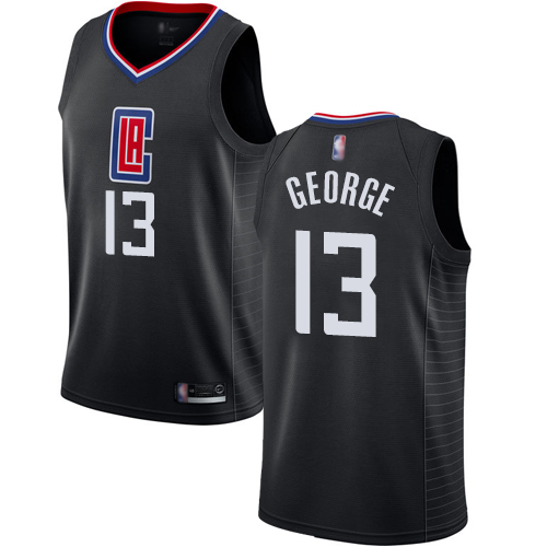 Los Angeles Clippers #13 Paul George Black Womens Swingman Statement Edition Jersey Womens