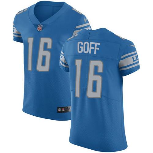 Detroit Lions #16 Jared Goff Blue Throwback Men's Stitched Vapor Untouchable Elite Jersey