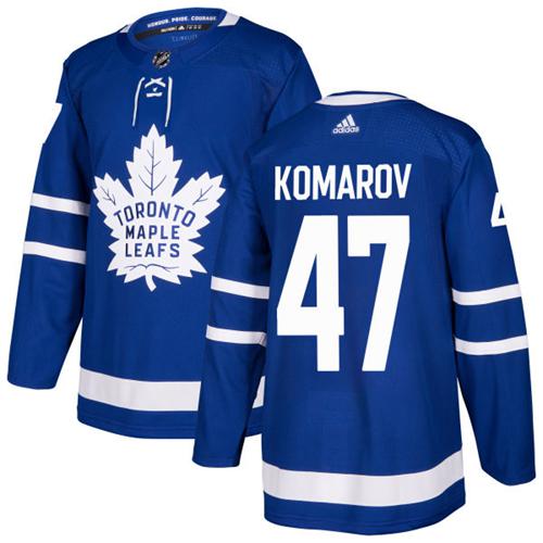 Adidas Maple Toronto Maple Leafs #47 Leo Komarov Blue Home Authentic Stitched Jersey Men's