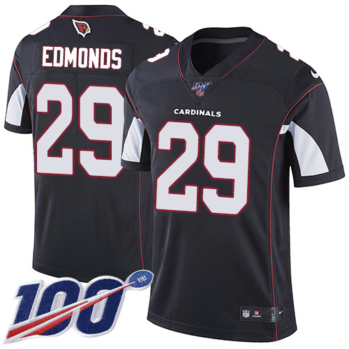 Arizona Cardinals #29 Chase Edmonds Black Alternate Men's Stitched 100th Season Vapor Limited Jersey Men's