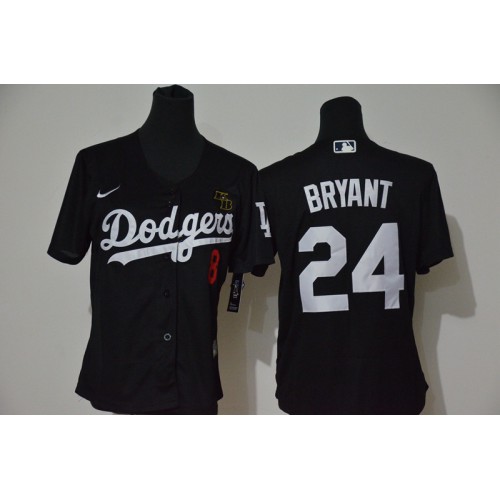 Los Angeles Los Angeles Dodgers #8 #24 Kobe Bryant Youth Black Cool Base 2020 KB Patch Jersey Youth