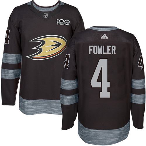 Adidas Anaheim Ducks #4 Cam Fowler Black 1917-2017 100th Anniversary Stitched Jersey Men's