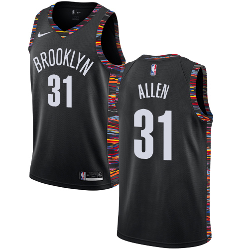Brooklyn Nets #31 Jarrett Allen Black Swingman City Edition 2018/19 Jersey Mens
