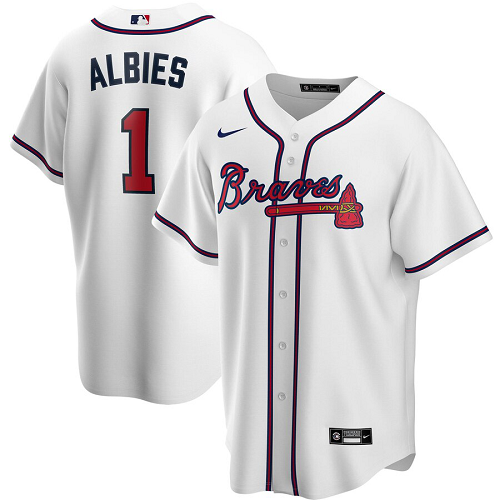 Men's Youth Women's Atlanta Braves #1 Ozzie Albies White Home 2020 Jersey