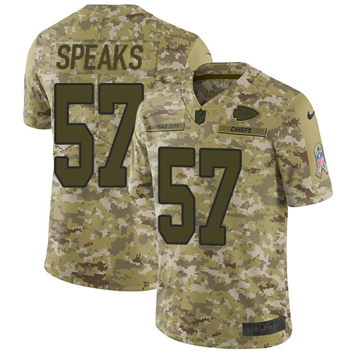 Kansas City Chiefs #57 Breeland Speaks Camo Men's Stitched Limited 2018 Salute To Service Jersey Men's