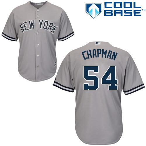 New York Yankees #54 Aroldis Chapman Grey Road Stitched Youth Jersey Youth