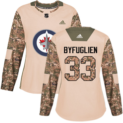 Adidas Winnipeg Jets #33 Dustin Byfuglien Camo Authentic 2017 Veterans Day Women's Stitched Jersey Womens