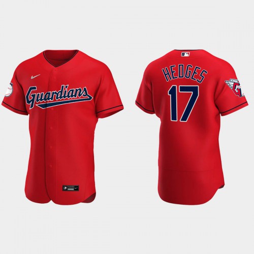 Cleveland Guardians #17 Austin Hedges Men's 2022 Authentic Alternate Stitched Jersey - Red Men's