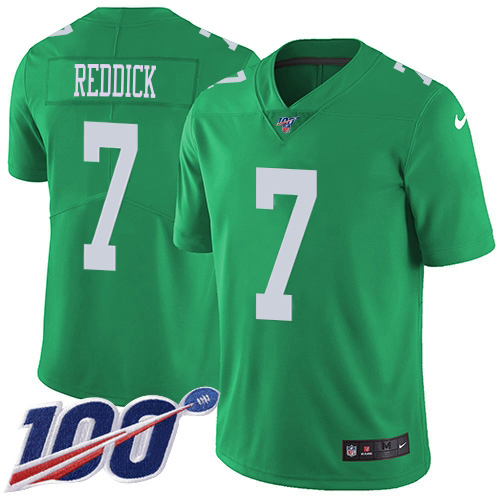 Eagles #7 Haason Reddick Green Men's Stitched Limited Rush 100th Season Jersey