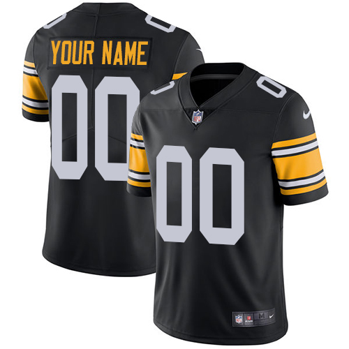 Pittsburgh Steelers Customized Black Alternate Stitched Vapor Untouchable Limited Youth Jersey