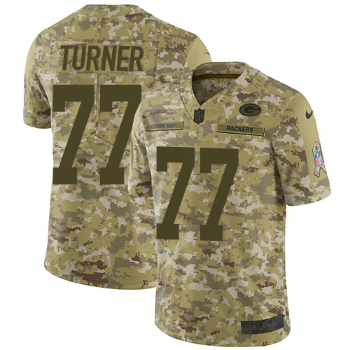 Green Bay Packers #77 Billy Turner Camo Men's Stitched Limited 2018 Salute To Service Jersey Men's