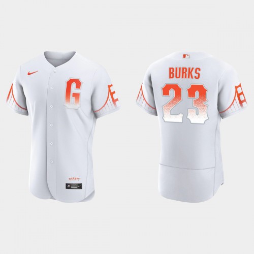 San Francisco San Francisco Giants #23 Ellis Burks Men's 2021 City Connect Authentic White Jersey Men's
