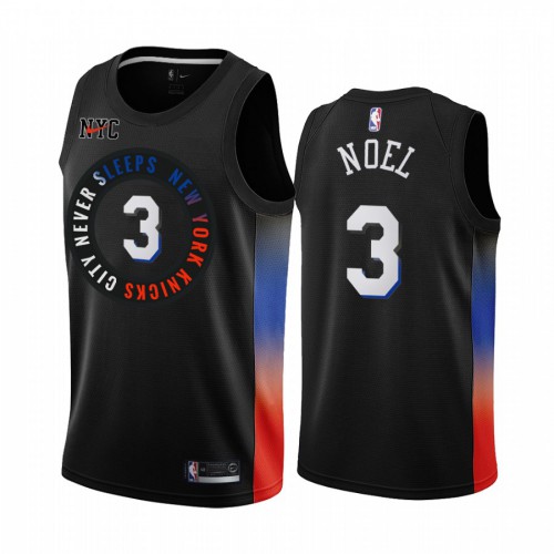 New York Knicks #3 Nerlens Noel Black Womens Swingman 2020-21 City Edition Jersey Womens