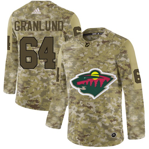 Adidas Minnesota Wild #64 Mikael Granlund Camo Authentic Stitched Jersey Men's