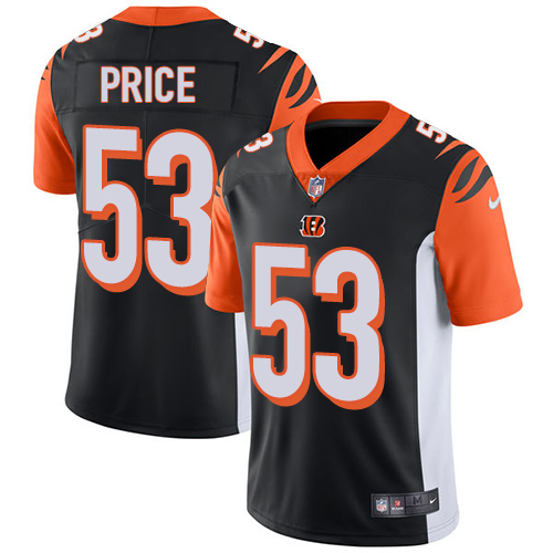 Cincinnati Bengals #53 Billy Price Black Team Color Men's Stitched Vapor Untouchable Limited Jersey Men's
