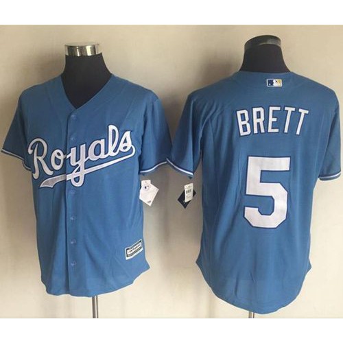 Kansas City Royals #5 George Brett Light Blue New Cool Base Alternate 1 Stitched Jersey Men's