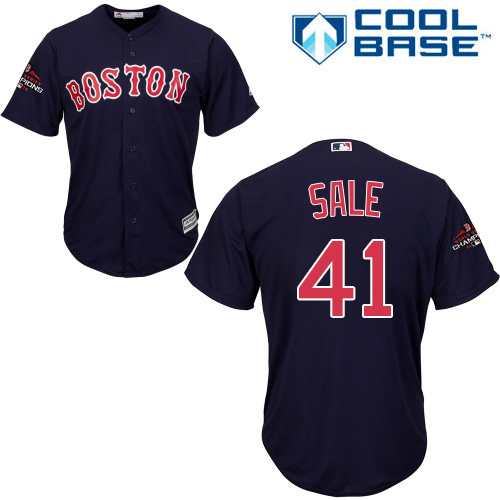 Boston Red Sox #41 Chris Sale Navy Blue New Cool Base 2018 World Series Champions Stitched Jersey Men's