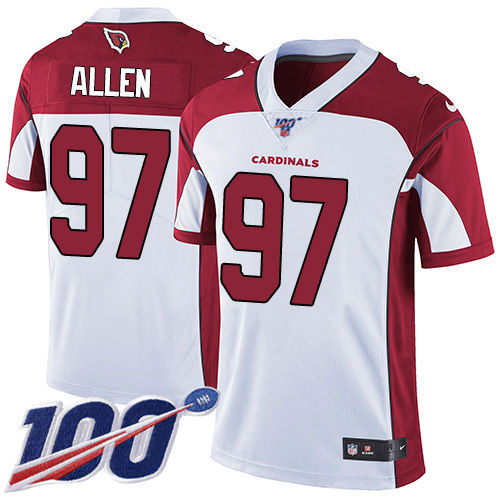 Arizona Cardinals #97 Zach Allen White Men's Stitched 100th Season Vapor Limited Jersey Men's