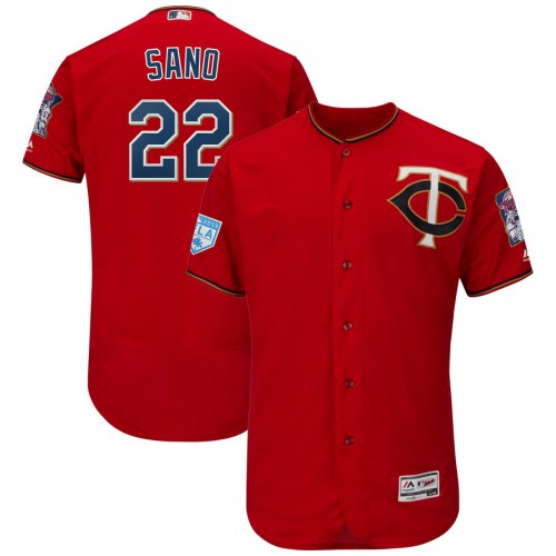 Minnesota Twins #22 Miguel Sano Red 2019 Spring Training Flex Base Stitched Jersey Men's