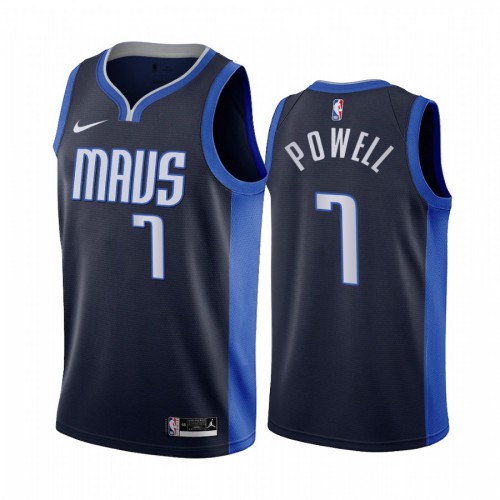 Dallas Dallas Mavericks #7 Dwight Powell Navy Womens Swingman 2020-21 Earned Edition Jersey Womens