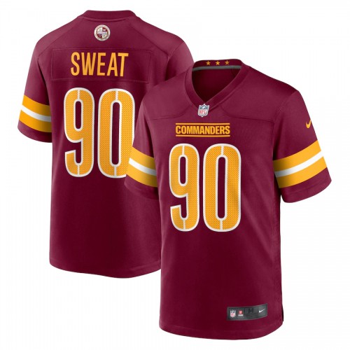 Washington Washington Commanders #90 Montez Sweat Burgundy Men's Game Jersey Men's