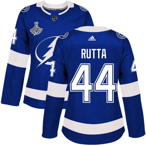 Adidas Tampa Bay Lightning #44 Jan Rutta Blue Home Authentic Women's 2020 Stanley Cup Champions Stitched Jersey Womens
