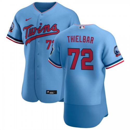Minnesota Minnesota Twins #72 Caleb Thielbar Men's Light Blue Alternate 2020 60th Season Authentic Team Jersey Men's
