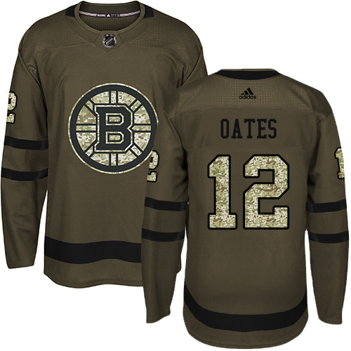 Adidas Boston Bruins #12 Adam Oates Green Salute to Service Stitched Jersey Men's