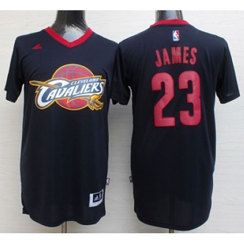 Cleveland Cavaliers #23 LeBron James Black Short Sleeve Fashion Stitched Jersey Mens