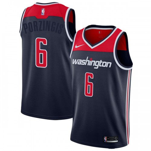 Washington Wizards #6 Kristaps Porzingis Navy Womens Blue Swingman Statement Edition Jersey Womens