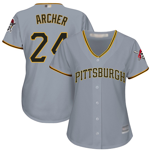 Pittsburgh Pirates #24 Chris Archer Grey Road Women's Stitched Jersey Womens