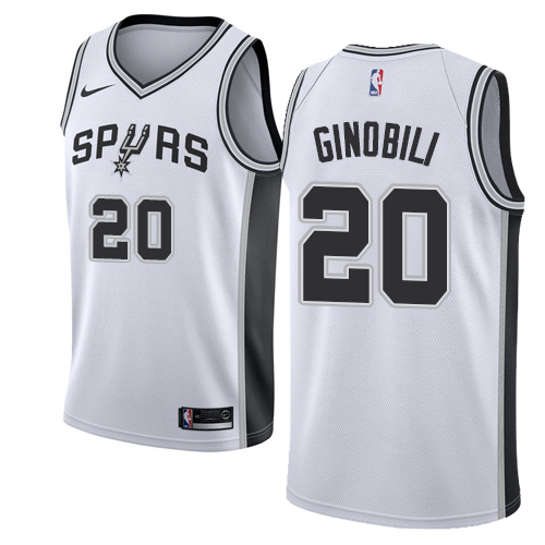 San Antonio Spurs #20 Manu Ginobili White Youth Swingman Association Edition Jersey Youth