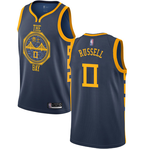 Golden State Warriors #0 DAngelo Russell Navy Swingman City Edition 2018/19 Jersey Mens
