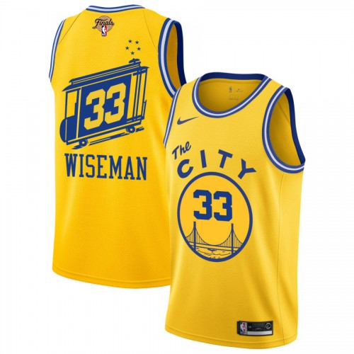 Golden State Warriors #33 James Wiseman Gold 2022 Finals Swingman Hardwood The City Classic Edition Jersey Mens