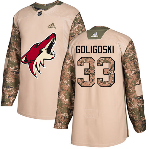 Adidas Arizona Coyotes #33 Alex Goligoski Camo Authentic 2017 Veterans Day Stitched Jersey Men's