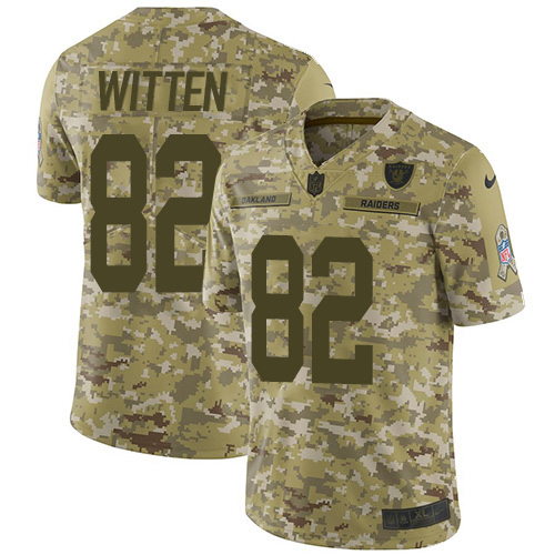 Las Vegas Raiders #82 Jason Witten Camo Youth Stitched Limited 2018 Salute To Service Jersey Youth