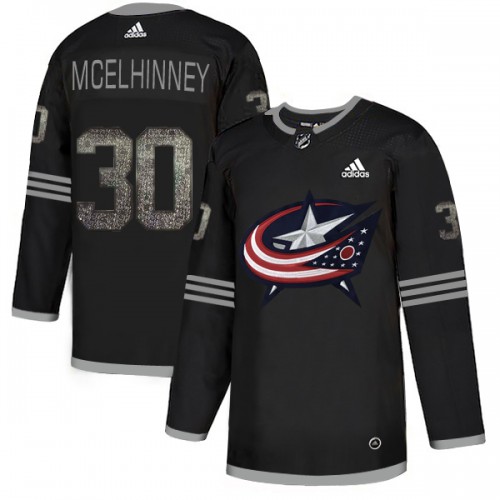 Adidas Columbus Blue Jackets #30 Curtis McElhinney Black Authentic Classic Stitched Jersey Men's