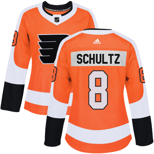 Adidas Philadelphia Flyers #8 Dave Schultz Orange Home Authentic Women's Stitched Jersey Womens