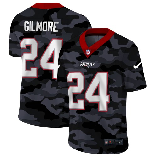 New England New England Patriots #24 Stephon Gilmore Men's 2020 Black CAMO Vapor Untouchable Limited Stitched Jersey Men's