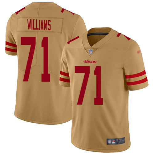San Francisco San Francisco 49ers #71 Trent Williams Gold Youth Stitched Limited Inverted Legend Jersey Youth