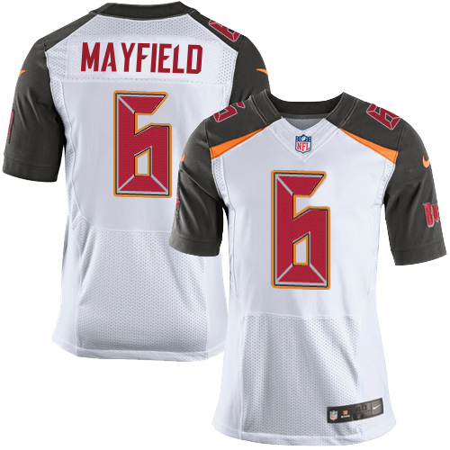 Buccaneers #6 Baker Mayfield White Men's Stitched New Elite Jersey