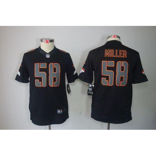 Denver Broncos #58 Von Miller Black Impact Youth Stitched Limited Jersey Youth
