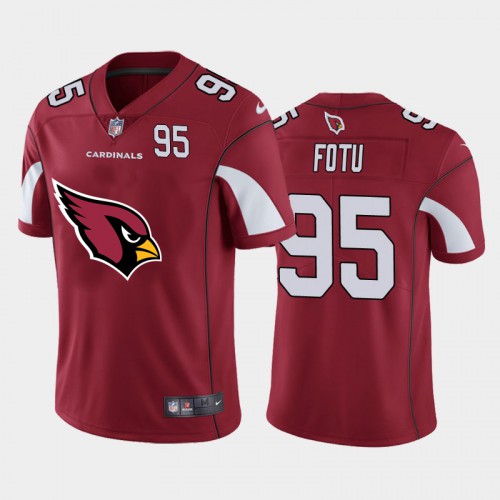 Arizona Arizona Cardinals #95 Leki Fotu Red Men's Big Team Logo Player Vapor Limited Jersey Men's
