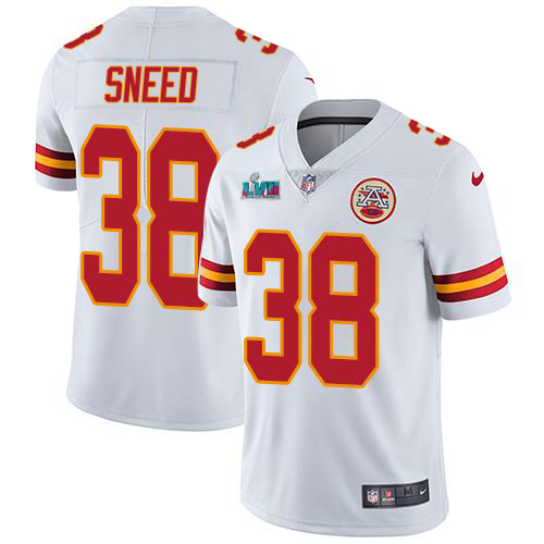 Chiefs #38 L'Jarius Sneed White Super Bowl LVII Patch Men's Stitched Vapor Untouchable Limited Jersey